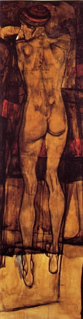 Egon Schiele Female Nude Back View